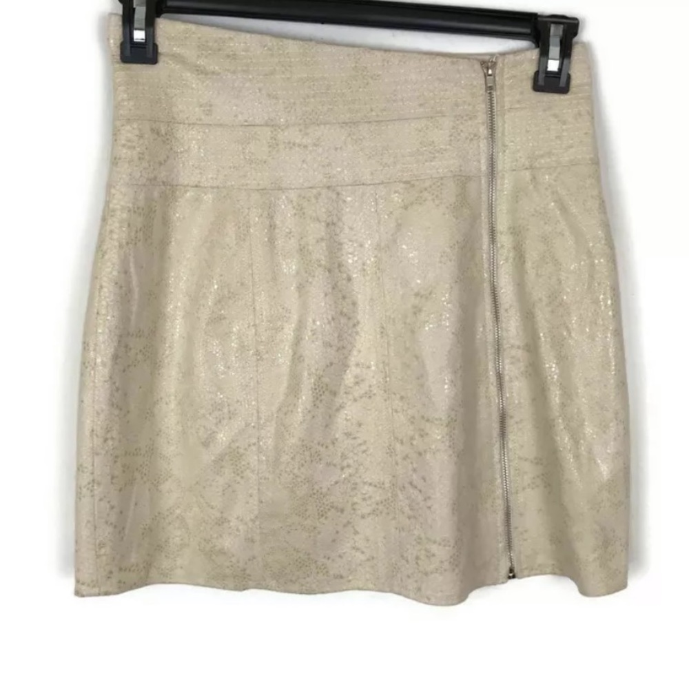 Ark & Co beige snake skin shiny skirt